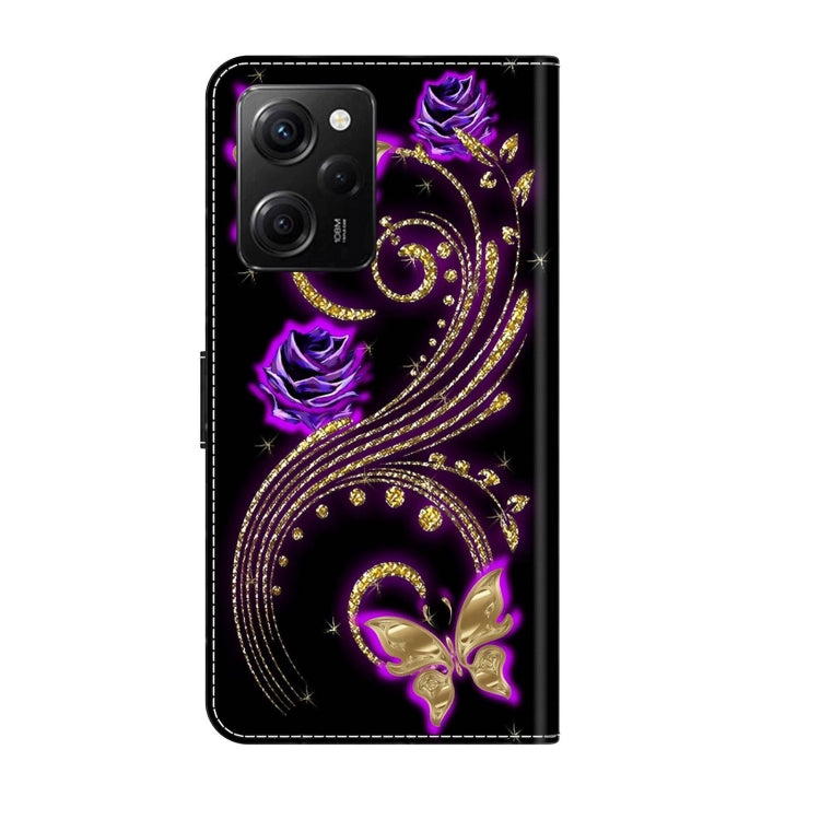 For Xiaomi Redmi Note 12 Pro Global Crystal 3D Shockproof Protective Leather Phone Case(Purple Flower Butterfly) - free shipping - PMC TechLife - Order now!