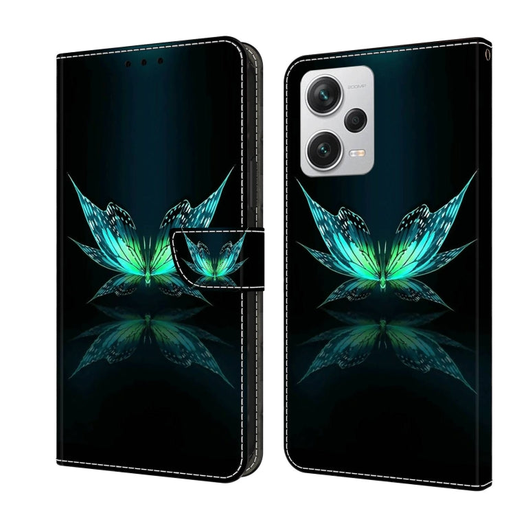 For Xiaomi Redmi Note 12 Pro+ Crystal 3D Shockproof Protective Leather Phone Case(Reflection Dutterfly) - free shipping - PMC TechLife - Order now!