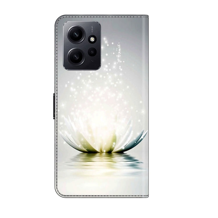 For Xiaomi Redmi Note 12 4G Crystal 3D Shockproof Protective Leather Phone Case(Light Lotus) - Xiaomi Cases by PMC Jewellery | Online Shopping South Africa | PMC Jewellery