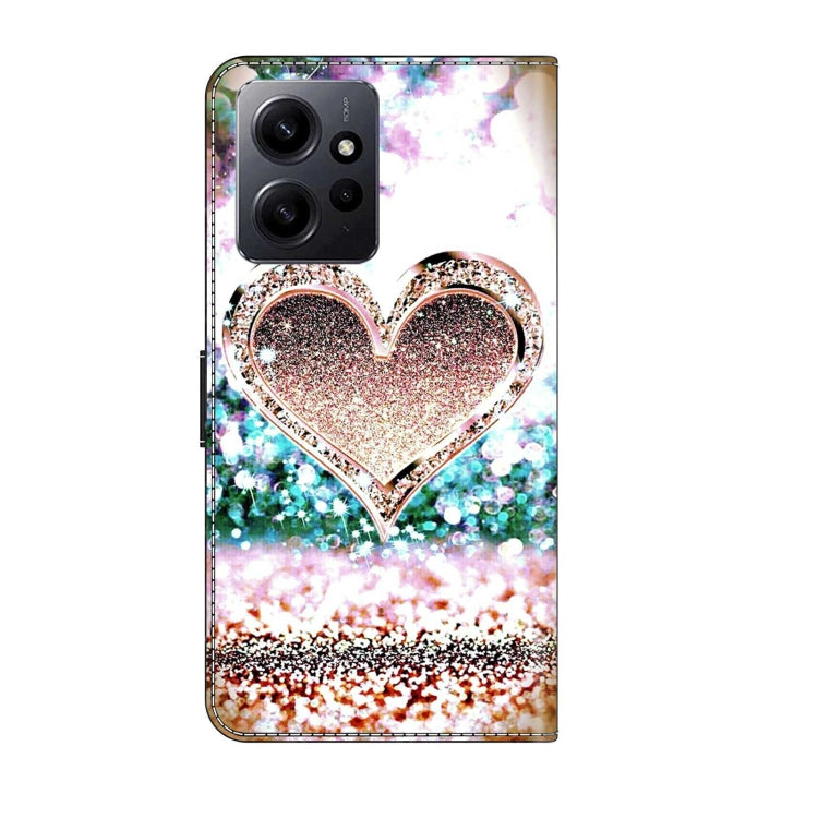 For Xiaomi Redmi Note 12 4G Crystal 3D Shockproof Protective Leather Phone Case(Pink Diamond Heart) - free shipping - PMC TechLife - Order now!