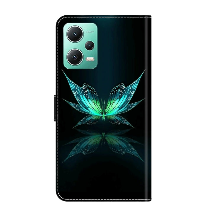 For Xiaomi Redmi Note 12 5G Global / Poco X5 Crystal 3D Shockproof Protective Leather Phone Case(Reflection Dutterfly) - Xiaomi Cases by PMC Jewellery | Online Shopping South Africa | PMC Jewellery