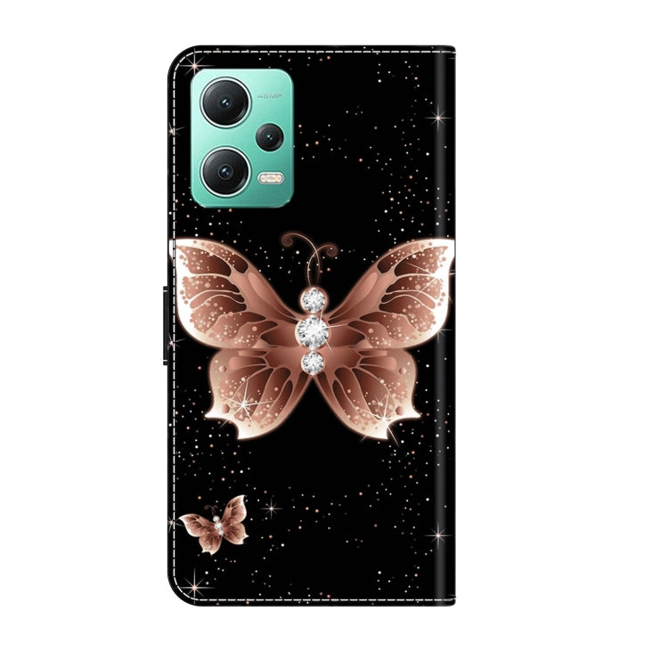 For Xiaomi Redmi Note 12 5G Global / Poco X5 Crystal 3D Shockproof Protective Leather Phone Case(Pink Diamond Butterfly) - free shipping - PMC TechLife - Order now!