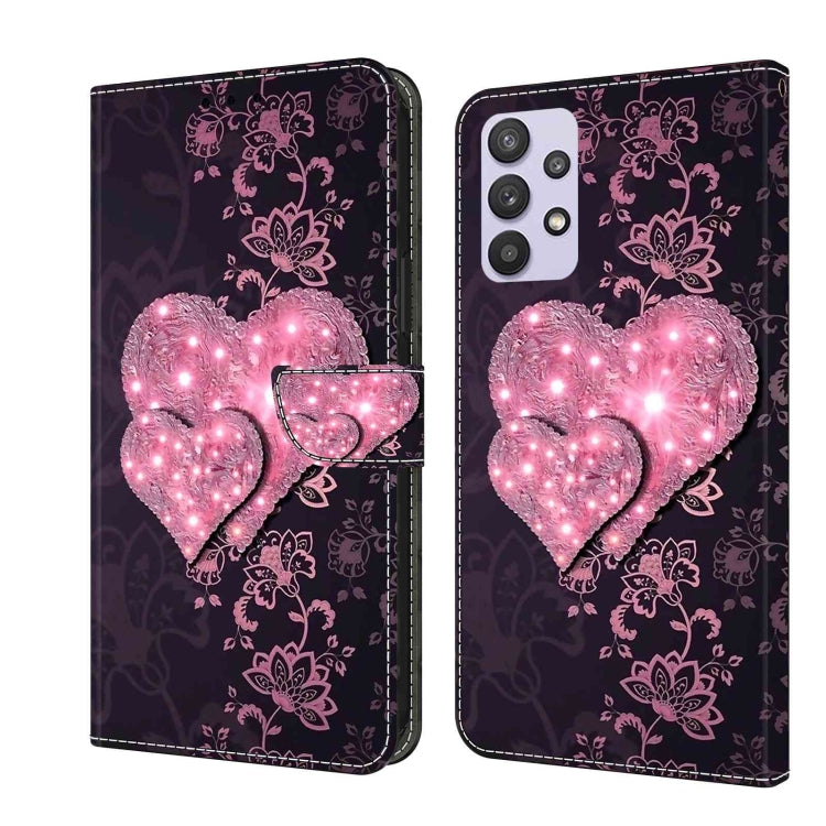 For Samsung Galaxy A32 5G Crystal 3D Shockproof Protective Leather Phone Case(Lace Love) - free shipping - PMC TechLife - Order now!