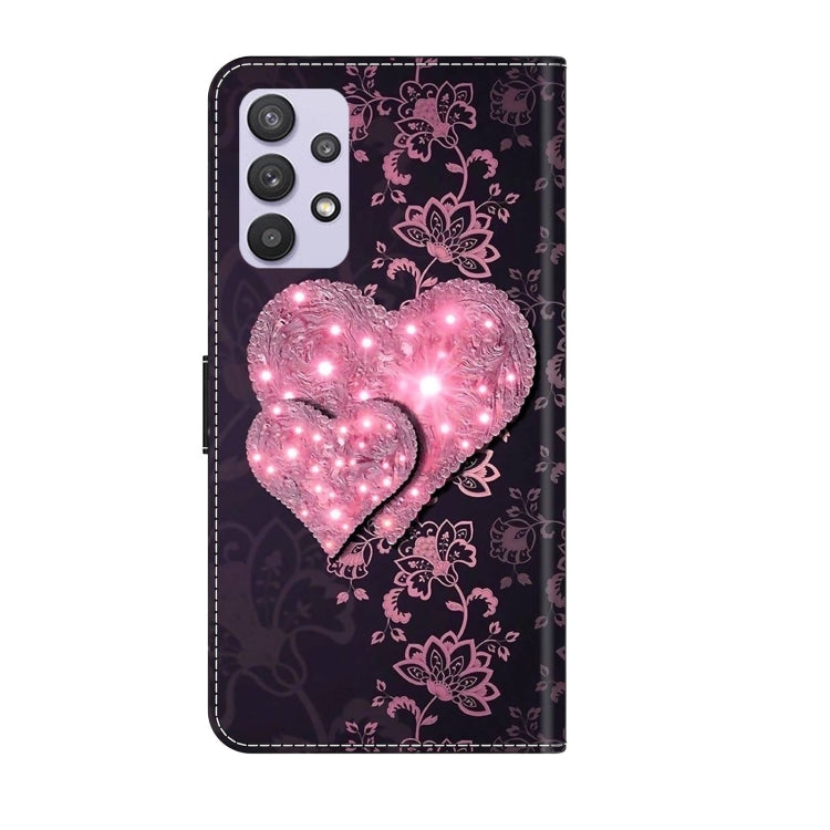 For Samsung Galaxy A32 5G Crystal 3D Shockproof Protective Leather Phone Case(Lace Love) - free shipping - PMC TechLife - Order now!