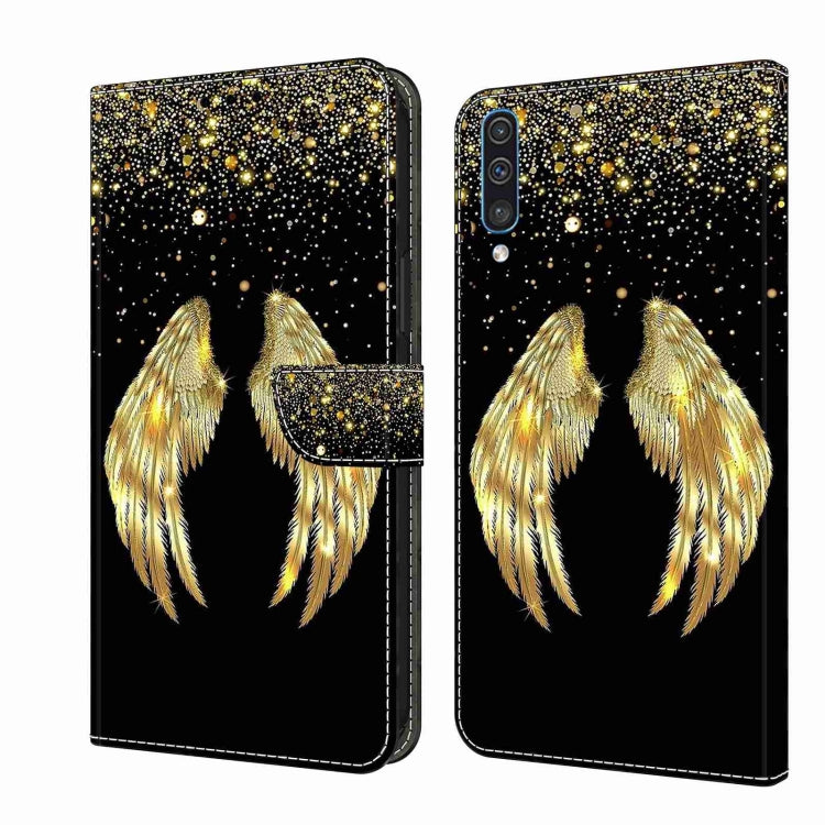 For Samsung Galaxy A50 Crystal 3D Shockproof Protective Leather Phone Case(Golden Wings) - free shipping - PMC TechLife - Order now!