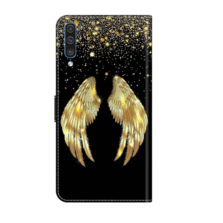 For Samsung Galaxy A50 Crystal 3D Shockproof Protective Leather Phone Case(Golden Wings) - free shipping - PMC TechLife - Order now!