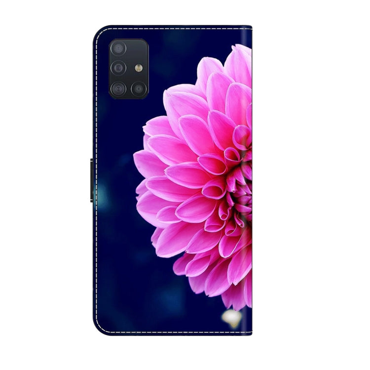 For Samsung Galaxy A51 4G Crystal 3D Shockproof Protective Leather Phone Case(Pink Petals) - free shipping - PMC TechLife - Order now!