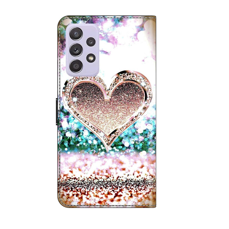 For Samsung Galaxy A52 / A52s 5G Crystal 3D Shockproof Protective Leather Phone Case(Pink Diamond Heart) - free shipping - PMC TechLife - Order now!