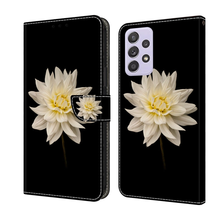 For Samsung Galaxy A52 / A52s 5G Crystal 3D Shockproof Protective Leather Phone Case(White Flower) - free shipping - PMC TechLife - Order now!