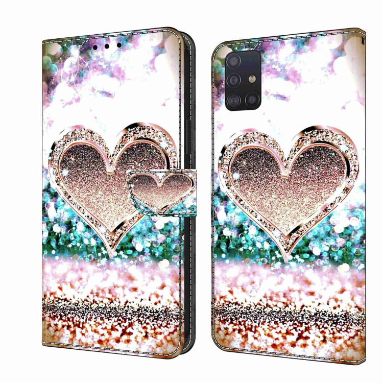 For Samsung Galaxy A71 4G Crystal 3D Shockproof Protective Leather Phone Case(Pink Diamond Heart) - free shipping - PMC TechLife - Order now!
