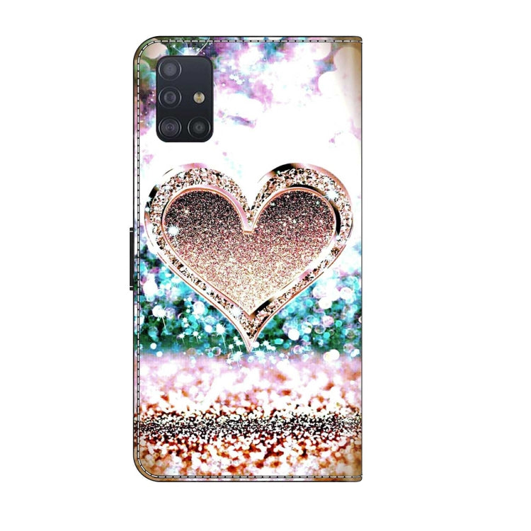 For Samsung Galaxy A71 4G Crystal 3D Shockproof Protective Leather Phone Case(Pink Diamond Heart) - free shipping - PMC TechLife - Order now!