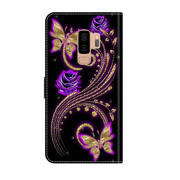For Samsung Galaxy S9+ Crystal 3D Shockproof Protective Leather Phone Case(Purple Flower Butterfly) - free shipping - PMC TechLife - Order now!