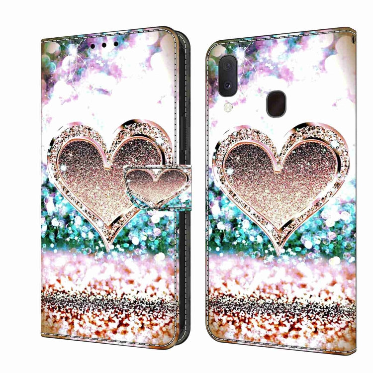 For Samsung Galaxy S10e Crystal 3D Shockproof Protective Leather Phone Case(Pink Diamond Heart) - free shipping - PMC TechLife - Order now!