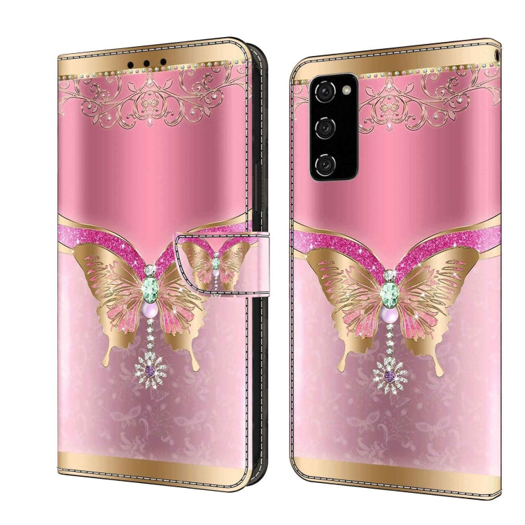 For Samsung Galaxy S20 FE Crystal 3D Shockproof Protective Leather Phone Case(Pink Bottom Butterfly) - free shipping - PMC TechLife - Order now!