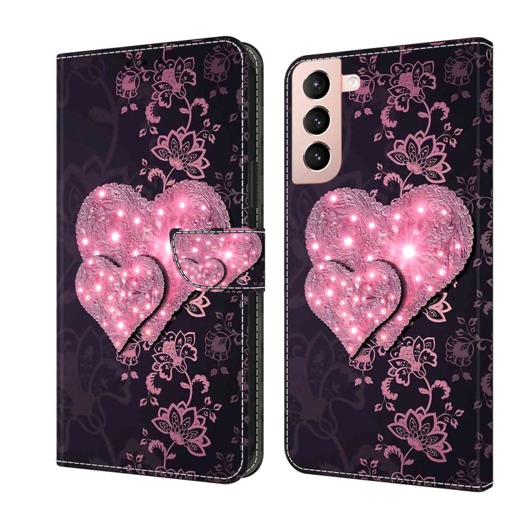 For Samsung Galaxy S21 Crystal 3D Shockproof Protective Leather Phone Case(Lace Love) - free shipping - PMC TechLife - Order now!