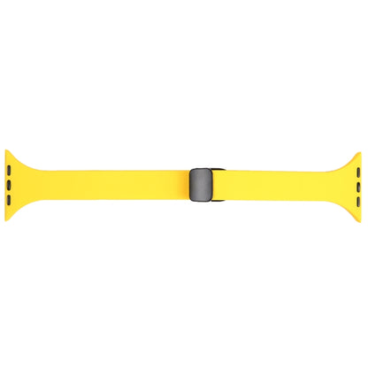 For Apple Watch 8 41mm Magnetic Buckle Slim Silicone Watch Band(Yellow) - Watch Bands by PMC Jewellery | Online Shopping South Africa | PMC Jewellery