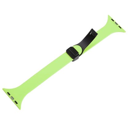 For Apple Watch 8 41mm Magnetic Buckle Slim Silicone Watch Band(Green) - Watch Bands by PMC Jewellery | Online Shopping South Africa | PMC Jewellery