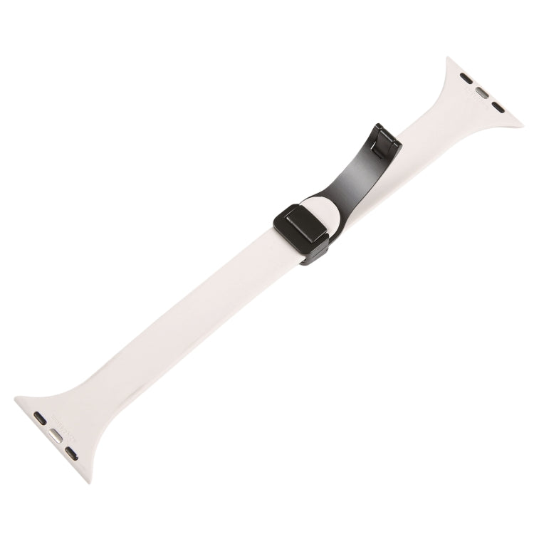 For Apple Watch 8 41mm Magnetic Buckle Slim Silicone Watch Band(Starlight) - Watch Bands by PMC TechLife | Online Shopping South Africa | PMC TechLife