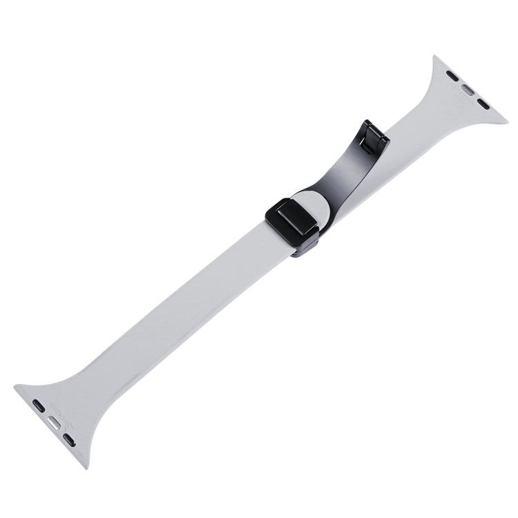 For Apple Watch 8 45mm  Magnetic Buckle Slim Silicone Watch Band(Light Grey) - Watch Bands by PMC TechLife | Online Shopping South Africa | PMC TechLife