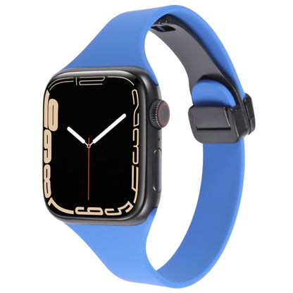 For Apple Watch SE 2022 40mm Magnetic Buckle Slim Silicone Watch Band(Royal Blue) - Watch Bands by PMC Jewellery | Online Shopping South Africa | PMC Jewellery