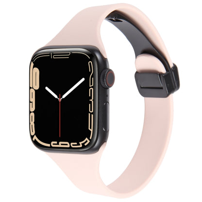 For Apple Watch SE 2022 40mm Magnetic Buckle Slim Silicone Watch Band(Pink) - Watch Bands by PMC Jewellery | Online Shopping South Africa | PMC Jewellery