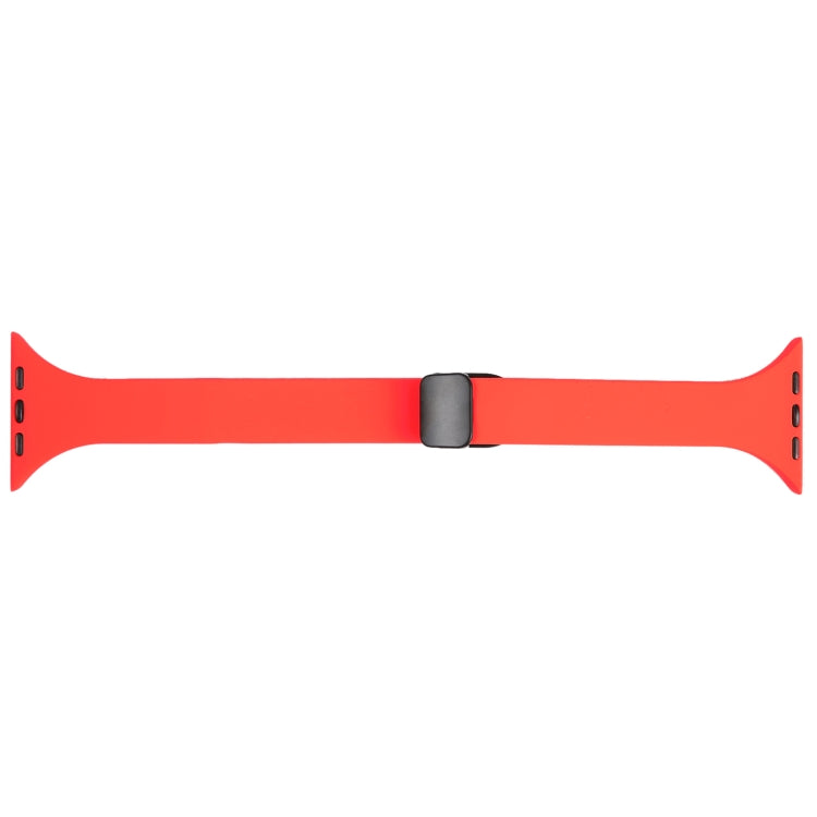 For Apple Watch 7 41mm Magnetic Buckle Slim Silicone Watch Band(Red) - Watch Bands by PMC TechLife | Online Shopping South Africa | PMC TechLife
