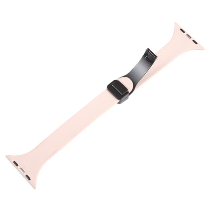 For Apple Watch SE 40mm Magnetic Buckle Slim Silicone Watch Band(Pink) - Watch Bands by PMC Jewellery | Online Shopping South Africa | PMC Jewellery