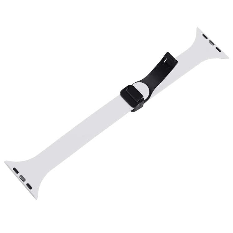 For Apple Watch 6 40mm Magnetic Buckle Slim Silicone Watch Band(White) - Watch Bands by PMC TechLife | Online Shopping South Africa | PMC TechLife