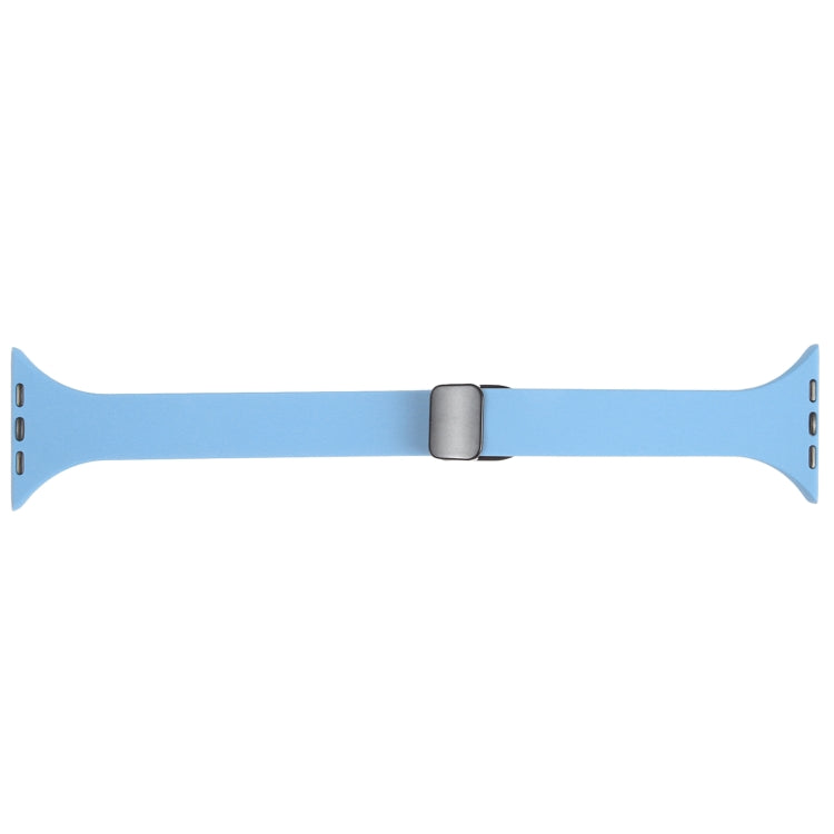 For Apple Watch 6 40mm Magnetic Buckle Slim Silicone Watch Band(Light Blue) - Watch Bands by PMC TechLife | Online Shopping South Africa | PMC TechLife