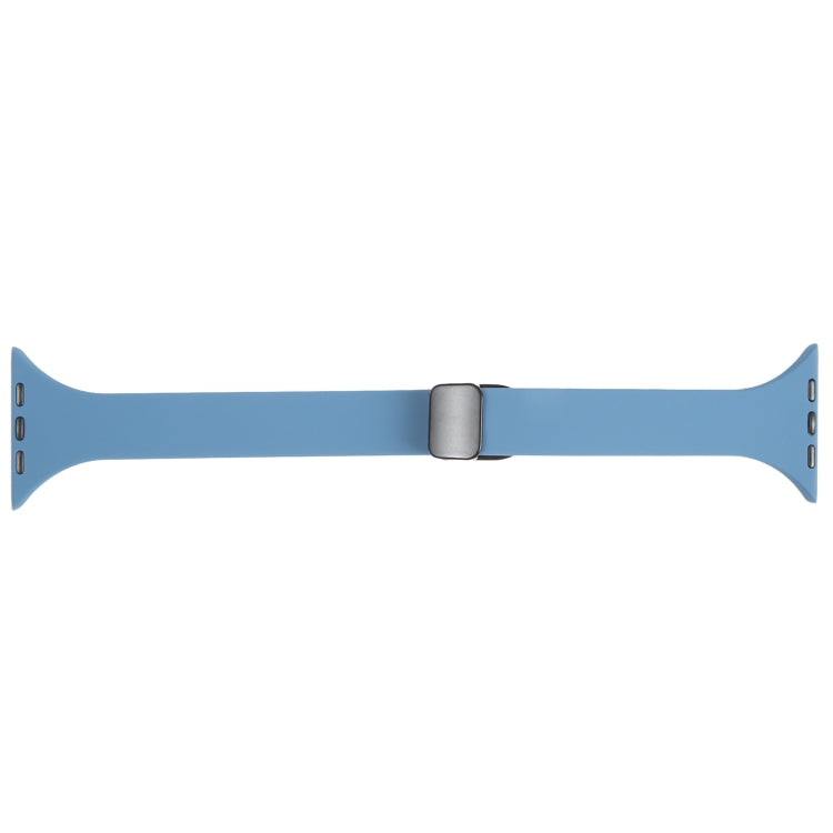 For Apple Watch 6 40mm Magnetic Buckle Slim Silicone Watch Band(Blue) - Watch Bands by PMC Jewellery | Online Shopping South Africa | PMC Jewellery