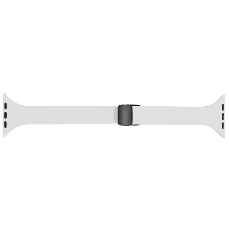 For Apple Watch 5 44mm Magnetic Buckle Slim Silicone Watch Band(White) - Watch Bands by PMC TechLife | Online Shopping South Africa | PMC TechLife