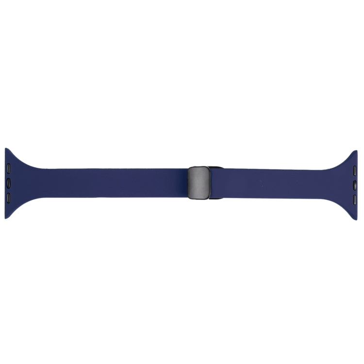 For Apple Watch 3 38mm Magnetic Buckle Slim Silicone Watch Band(Midnight Blue) - Watch Bands by PMC Jewellery | Online Shopping South Africa | PMC Jewellery