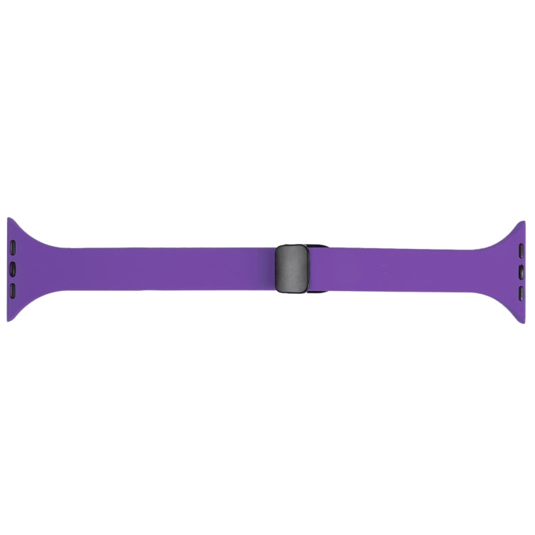 For Apple Watch 3 38mm Magnetic Buckle Slim Silicone Watch Band(Dark Purple) - Watch Bands by PMC Jewellery | Online Shopping South Africa | PMC Jewellery