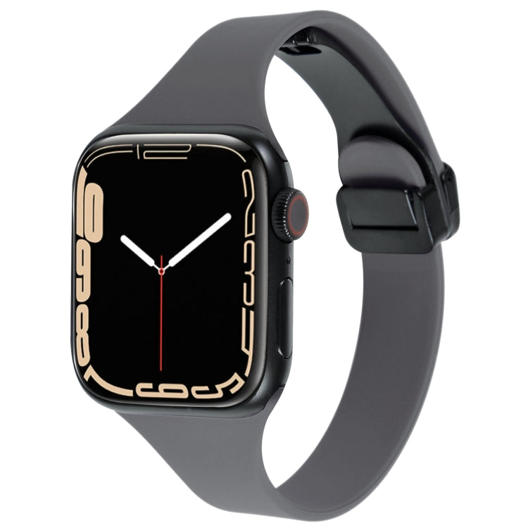 For Apple Watch 2 42mm Magnetic Buckle Slim Silicone Watch Band(Starry Grey) - Watch Bands by PMC TechLife | Online Shopping South Africa | PMC TechLife