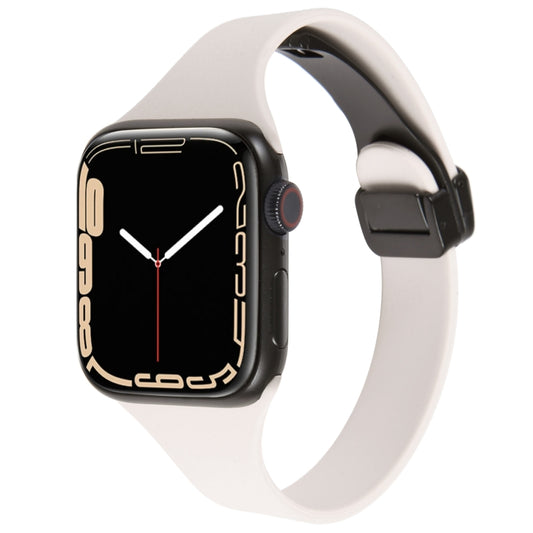 For Apple Watch 2 42mm Magnetic Buckle Slim Silicone Watch Band(Starlight) - Watch Bands by PMC Jewellery | Online Shopping South Africa | PMC Jewellery