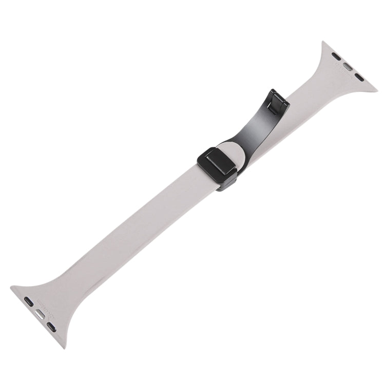 For Apple Watch 38mm Magnetic Buckle Slim Silicone Watch Band(Rock Grey) - Watch Bands by PMC TechLife | Online Shopping South Africa | PMC TechLife