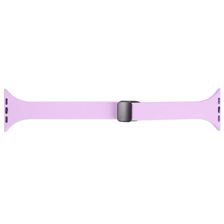 For Apple Watch 38mm Magnetic Buckle Slim Silicone Watch Band(Lavender) - Watch Bands by PMC TechLife | Online Shopping South Africa | PMC TechLife