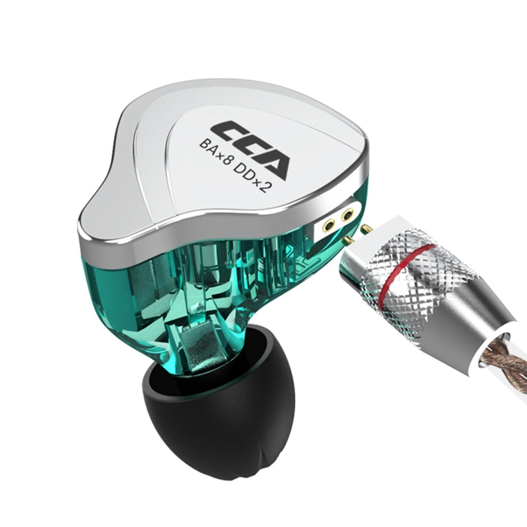 CCA CCA-C10 3.5mm Gold Plated Plug Ten Unit Hybrid Wire-controlled In-ear Earphone, Type:without Mic(Sapphire Cyan) - free shipping - PMC TechLife - Order now!