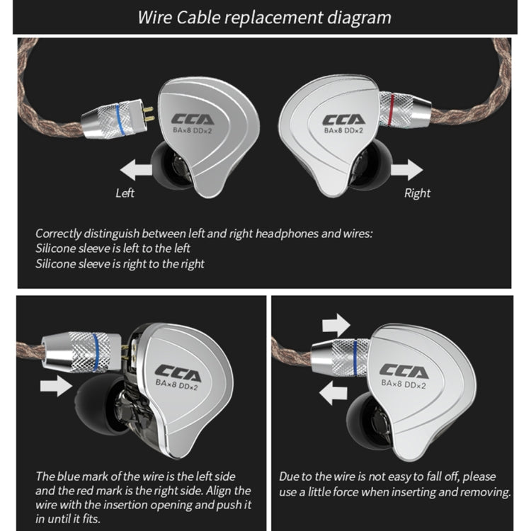 CCA CCA-C10 3.5mm Gold Plated Plug Ten Unit Hybrid Wire-controlled In-ear Earphone, Type:without Mic(Sapphire Cyan) - In Ear Wired Earphone by CCA | Online Shopping South Africa | PMC Jewellery