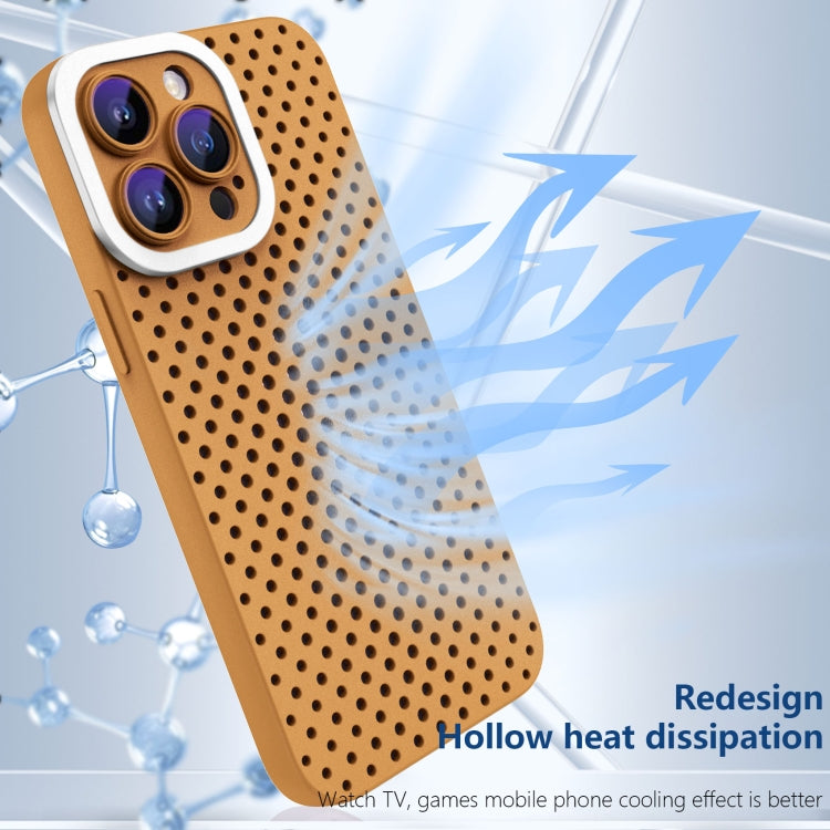 For iPhone 14 Plus Hollow Heat Dissipation TPU Phone Case(Brown) - iPhone 14 Plus Cases by PMC Jewellery | Online Shopping South Africa | PMC Jewellery