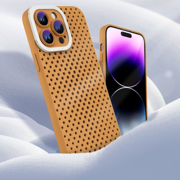 For iPhone 13 Pro Hollow Heat Dissipation TPU Phone Case(Brown) - free shipping - PMC TechLife - Order now!