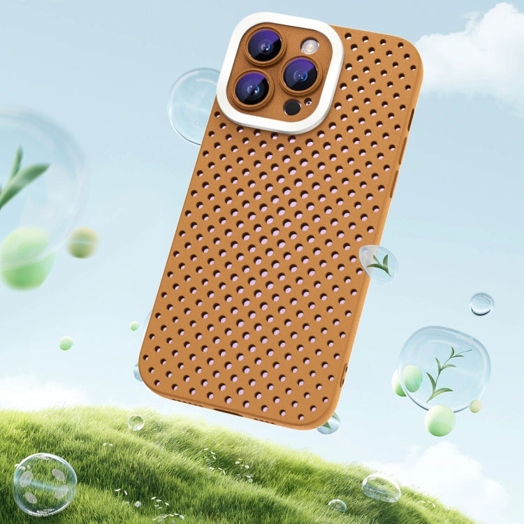 For iPhone 13 Hollow Heat Dissipation TPU Phone Case(Brown) - free shipping - PMC TechLife - Order now!
