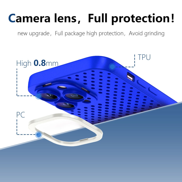 For iPhone 12 Hollow Heat Dissipation TPU Phone Case(Blue) - free shipping - PMC TechLife - Order now!