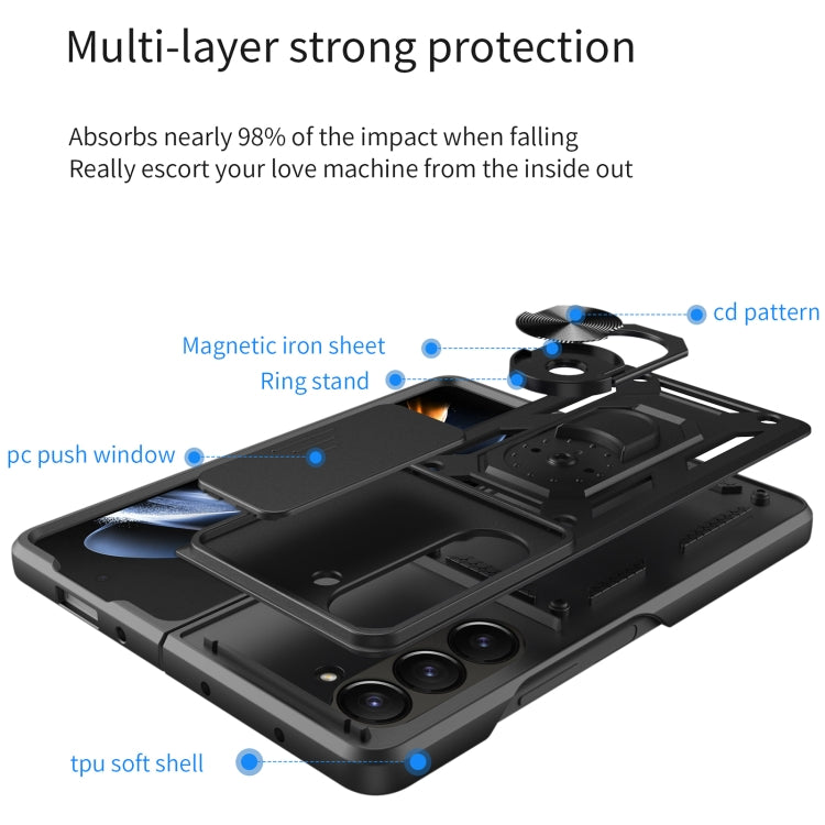 For Samsung Galaxy Z Fold5 Sliding Camera Cover Design TPU+PC Phone Case(Silver) - free shipping - PMC TechLife - Order now!