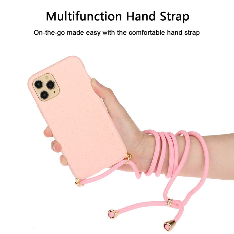 For iPhone 15 Pro Max Wheat Straw Material + TPU Phone Case with Lanyard(Pink) - free shipping - PMC TechLife - Order now!