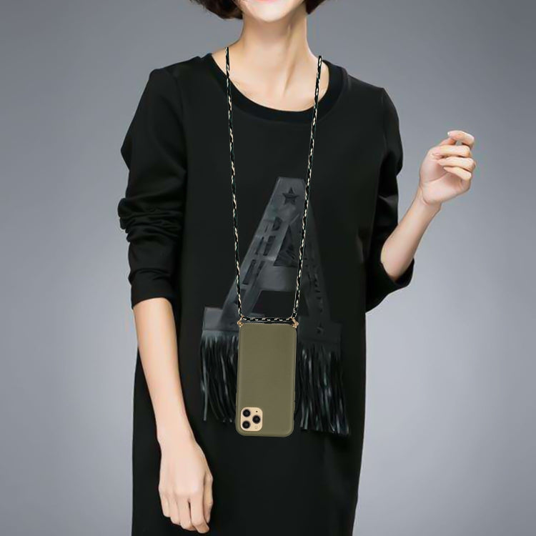For iPhone 15 Pro Wheat Straw Material + TPU Phone Case with Lanyard(Army Green) - free shipping - PMC TechLife - Order now!