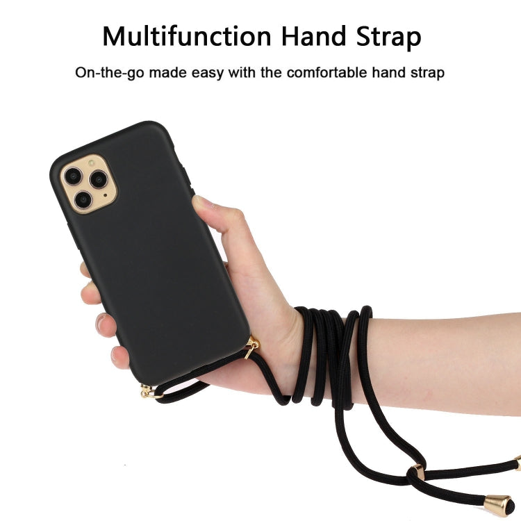 For iPhone 15 Pro Wheat Straw Material + TPU Phone Case with Lanyard(Black) - iPhone 15 Pro Cases by PMC Jewellery | Online Shopping South Africa | PMC Jewellery