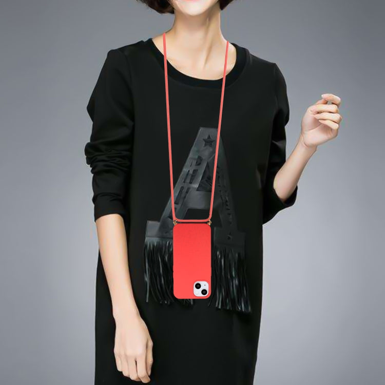 For iPhone 15 Wheat Straw Material + TPU Phone Case with Lanyard(Red) - free shipping - PMC TechLife - Order now!