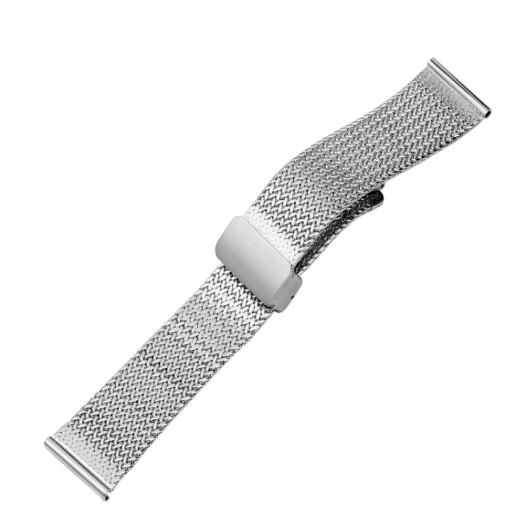 For Apple Watch 42mm Magnetic Buckle Herringbone Mesh Metal Watch Band(Silver) - Watch Bands by PMC TechLife | Online Shopping South Africa | PMC TechLife