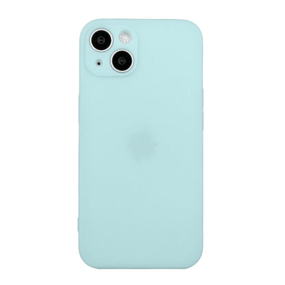 For iPhone 15 Straight Edge Solid Color TPU Shockproof Phone Case(Light Cyan) - iPhone 15 Cases by PMC Jewellery | Online Shopping South Africa | PMC Jewellery